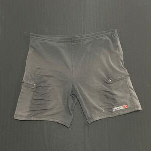 Vintage Nike ACG Mens Black Cargo Shorts Medium Zipper Pockets Paint Splatter